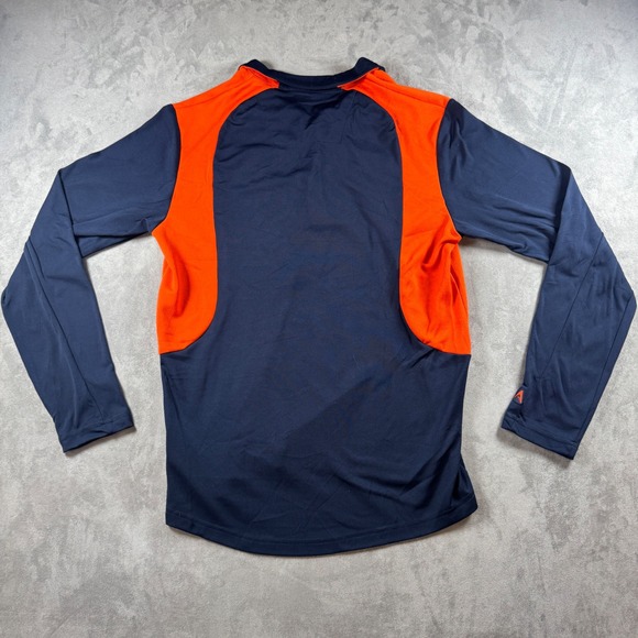 Antigua Chicago Bears Mens Small Quarter Zip Pullover Navy Blue Orange NFL - Picture 11 of 11